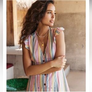 Marine Layer Camilla Midi Dress Multi Stripe NWT